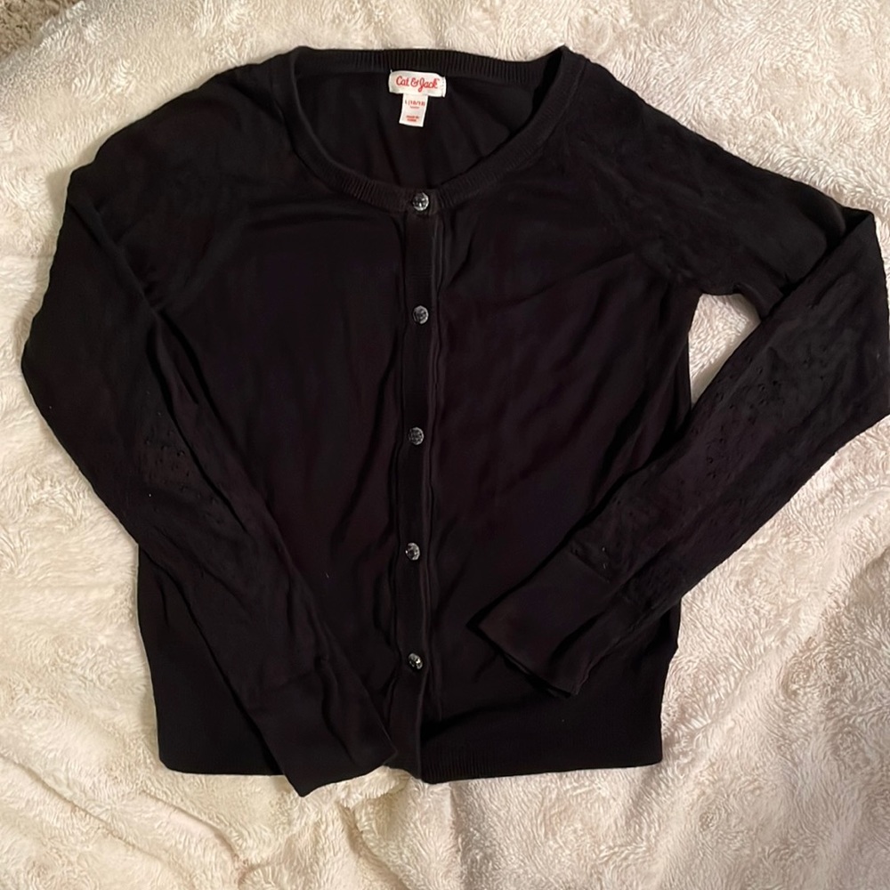 Cat & Jack black sweater girls 10/12yrs